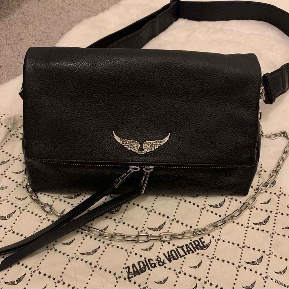 Zadig & Voltaire Rocky Grained Leather Bag Black